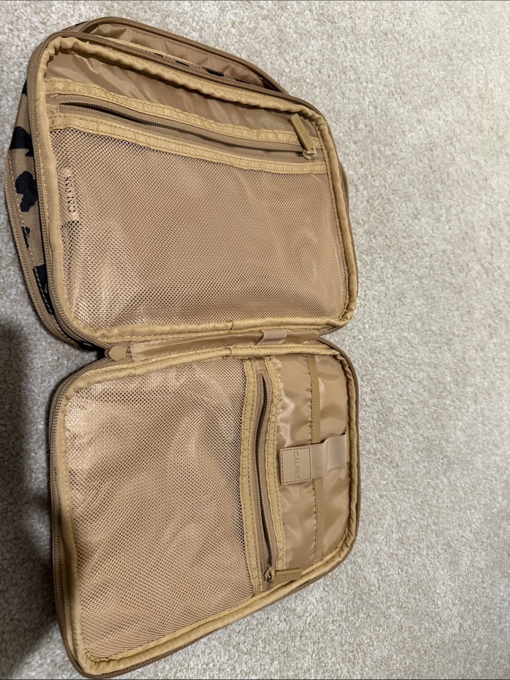 Calpak Leopard Print Tech Cube in Tan and Black - Picture 3 of 4